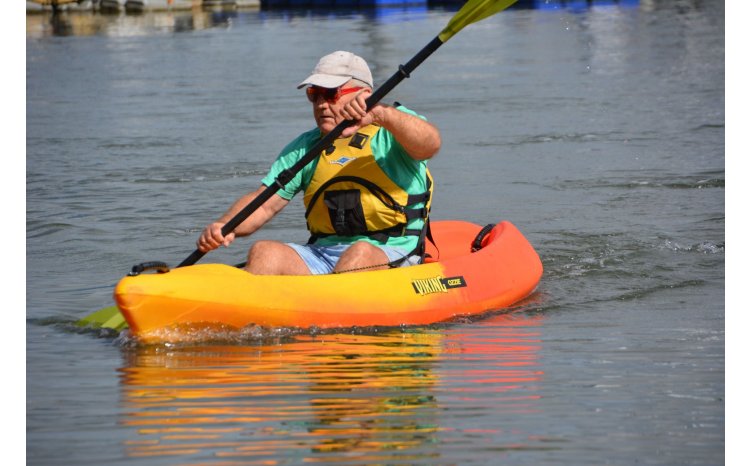 Man paddling small Ozzie kayak