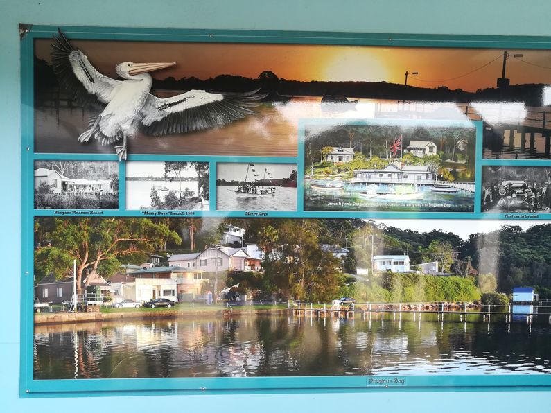 Interior of bus stop at Phegans Bay