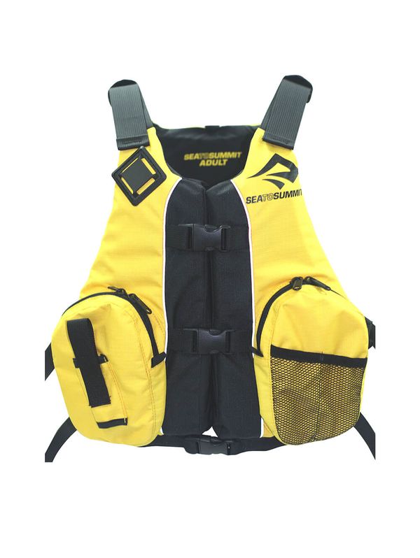 Sea to Summit Fishing lifejacket front view in gold
