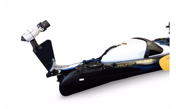 Viking Kayak Reload with Bixpy electric jet motor attached to rudder