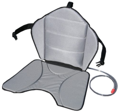 Inflatable seat for kayak with lumbar support